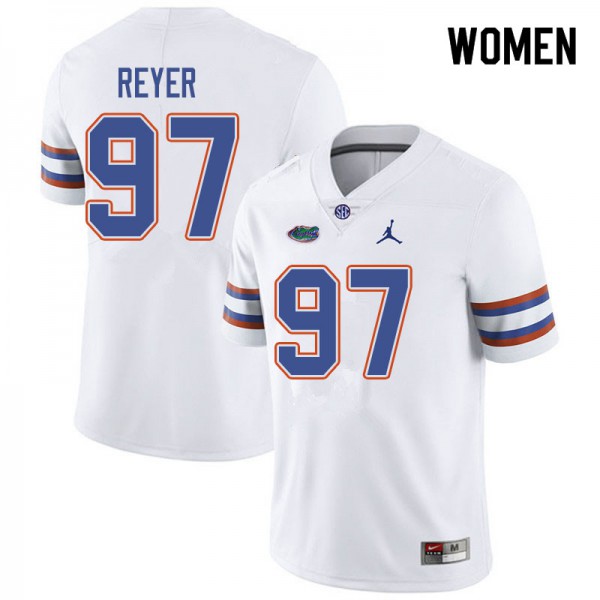 Jordan Brand Women #97 Theodore Reyer Florida Gators College Football Jersey White